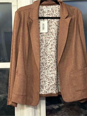 Pebble Brown Herringbone Women's Blazer Jacket and matching dress pants